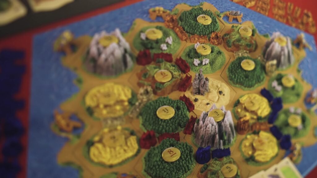 High-quality components of The Settlers of Catan Catan board game components