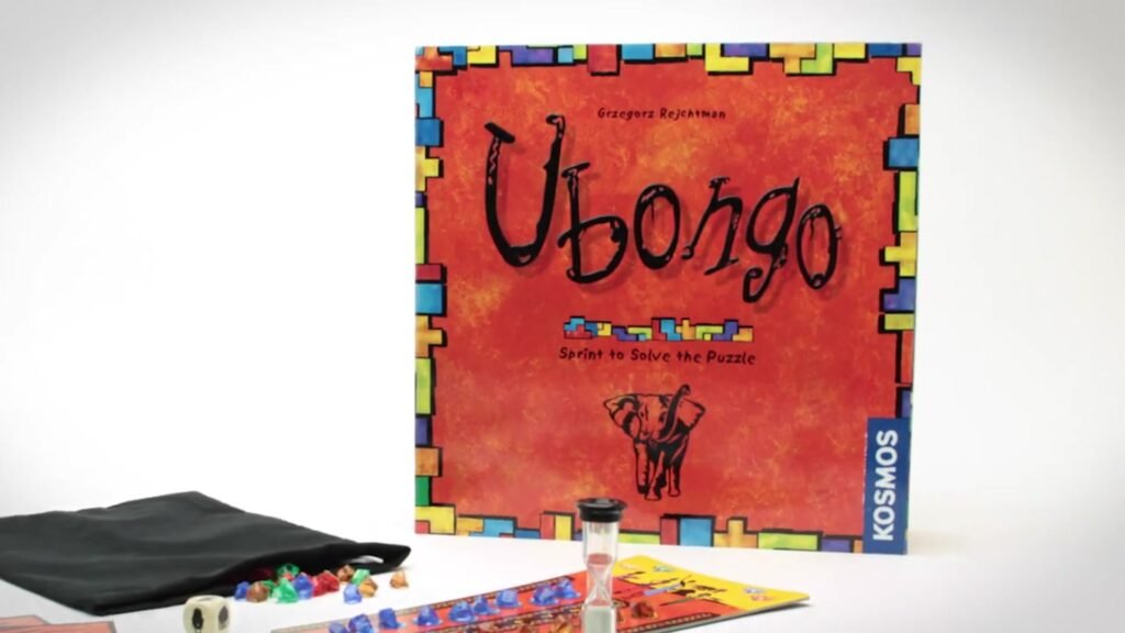 Ubongo game box and components.