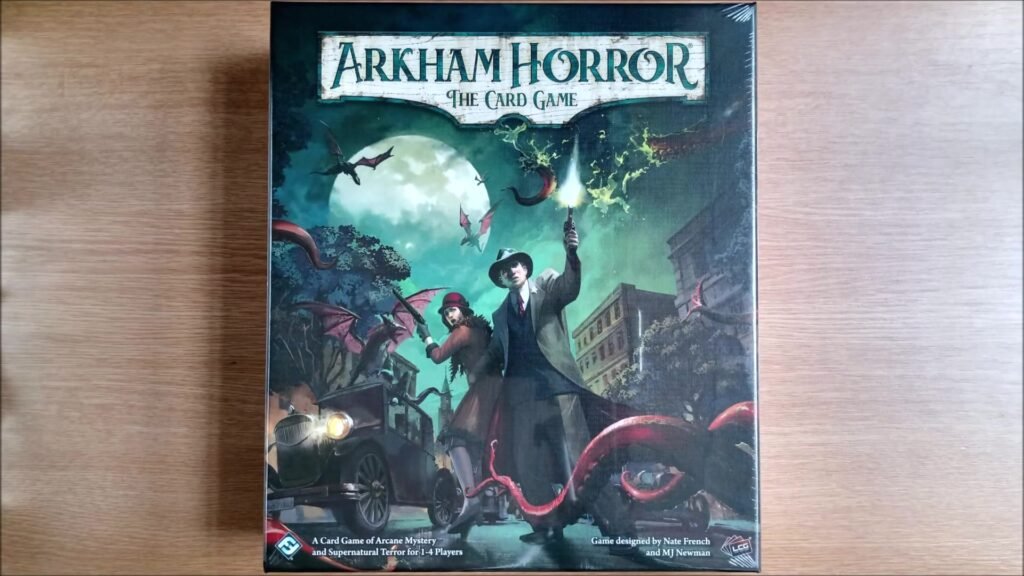 Arkham Horror: The Card Game box art featuring arcane mystery elements.
